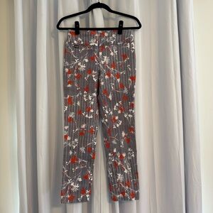 Lisette L Montréal Floral Striped Pull-On Ankle Pants Size 4